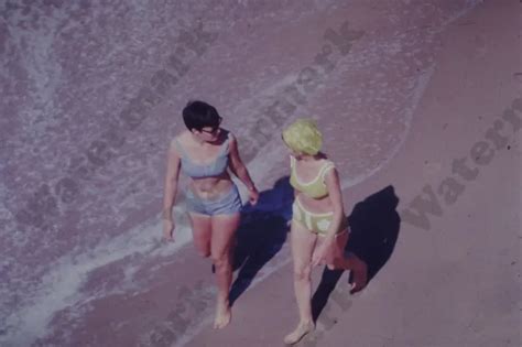 1971 Beach Scene Candid Woman In Bikini Vintage 35mm Transparency Slide Ej14 399 Picclick