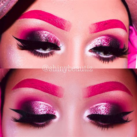 Pink Eye Makeup Pink Brows All Pink Makeup Look Makeup Looks