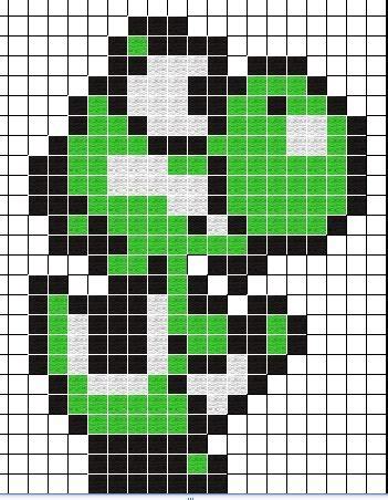 Yoshi Pixelart Blueprint Pixel Art Minecraft Modele Pixel Art