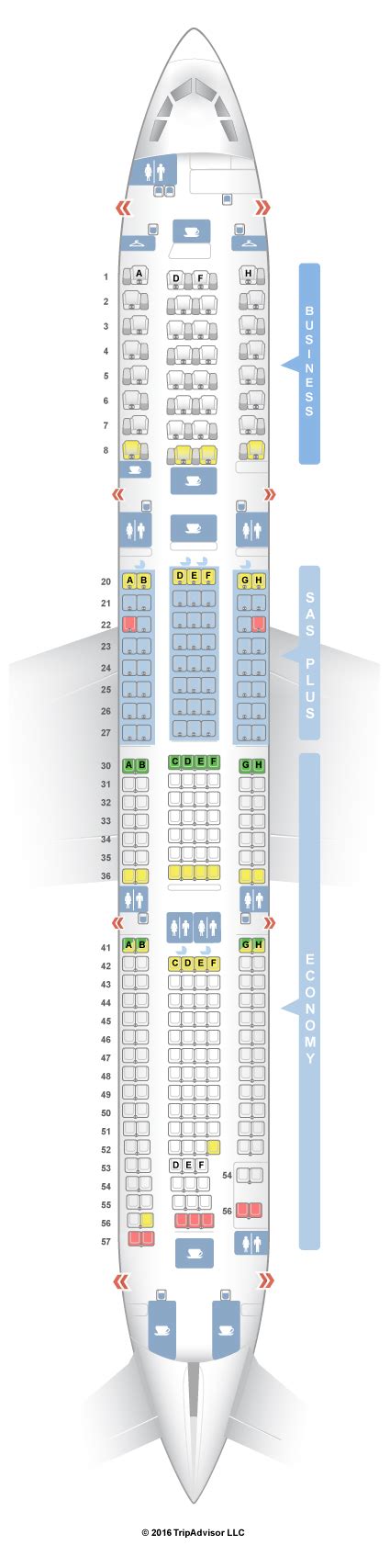 Seatguru Seat Map Sas Airbus A330 300 333 Seatguru