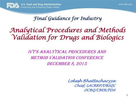 Pdf Analytical Procedures And Methods Validation For Drugs · Pdf File1 Final Guidance For