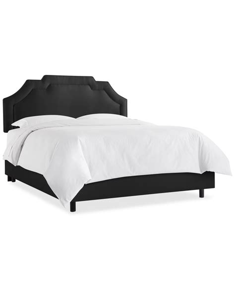 Grant Upholstered Border Bed California King Shantung Black Bed Linens Luxury Furniture