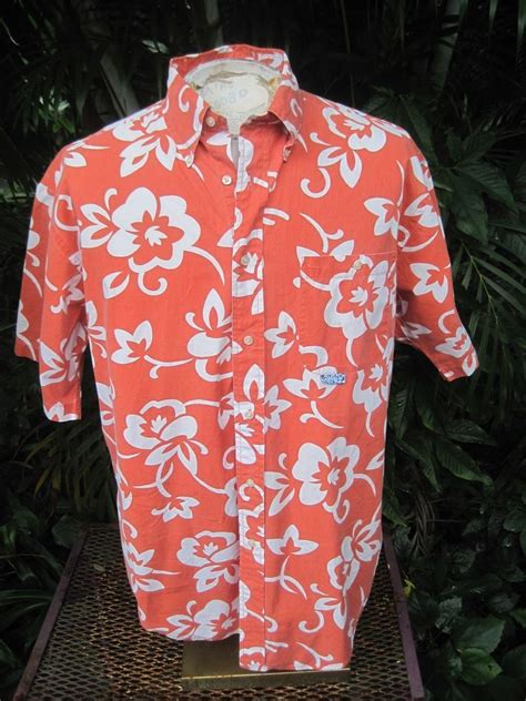 Hawaiian Aloha Shirt L Pit To Pit Tommy Hilfiger Cotton Tropical