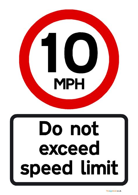 Site Safety Sign 10 Mph Speed Limit Safety Sign Construction Site