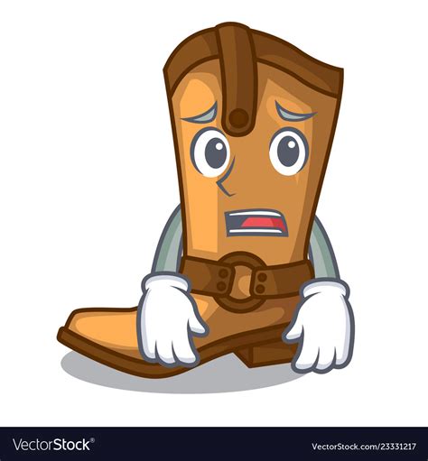 Afraid Old Cowboy Boots In Shape Character Vector Image