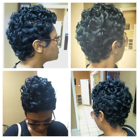 She recommends starting with damp hair because if it's too dry, the style won't stay. Short hair cut. #wavy#curls#blackhair#2014hairstyle# ...