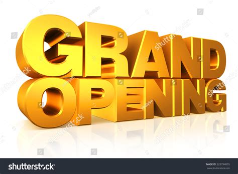 3d Gold Text Grand Opening On Stock Illustration 223794055 Shutterstock