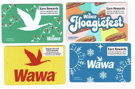 Wawa T Card Lot Of 4 Christmas Holidays Hoagiefest Collectible