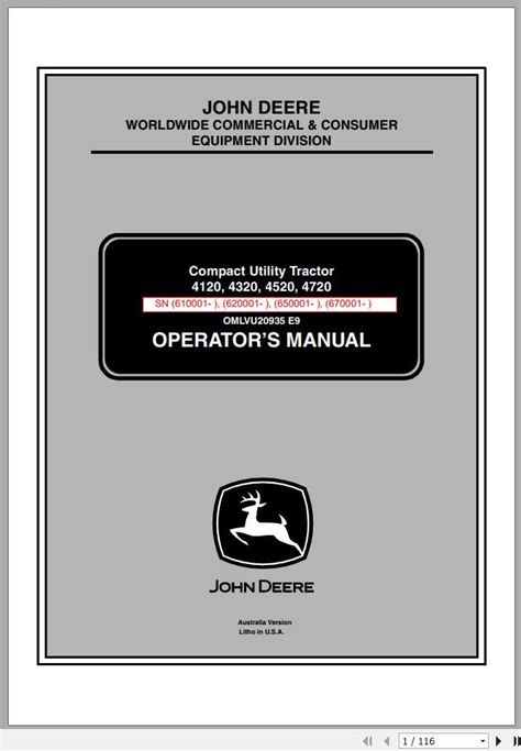 John Deere Compact Utility Tractors Operator S