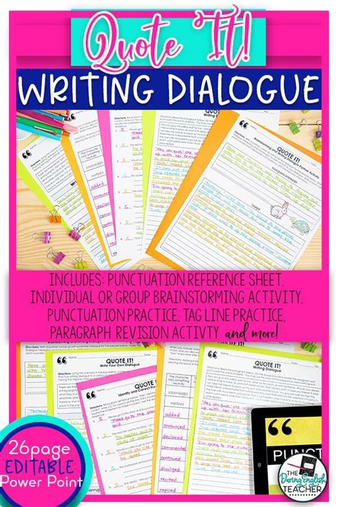 The parts of a story where characters speak stand out from the other elements of a story, starting with the quotation marks that. Writing Dialogue in Narratives: Teach your students how to properly write and punctuate dialogue ...