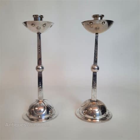 Antiques Atlas Pair Silver Plated Candlesticks By Hugo Leven