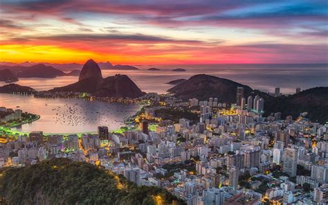 Download Wallpapers Rio De Janeiro Evening Sunset Brazilian City