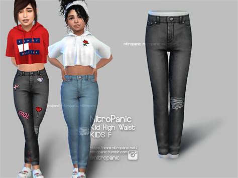 High Waist Kids For The Sims 4 Sims 4 Cc Kids Clothing
