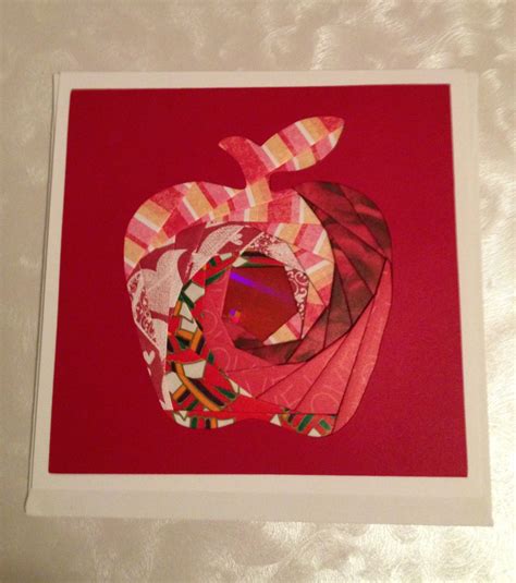 Make a fold between the two: Custom Iris Folded Blank Card / Apple | Iris folding, Card ...
