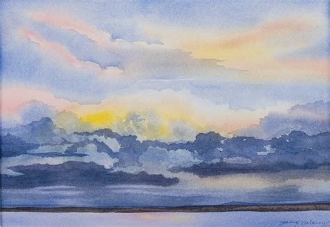 Gift of a New Day Watercolor Painting | Watercolor clouds, Watercolor sunrise, Watercolor class