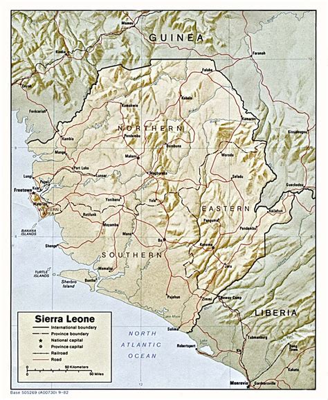 Sierra Leone Relief Map