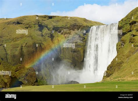 Skogafoss Waterfall Skogar Rangarping Eystra Iceland Stock Photo Alamy