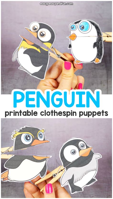 Penguin Clothespin Puppets Toddler Art Projects Preschool Art
