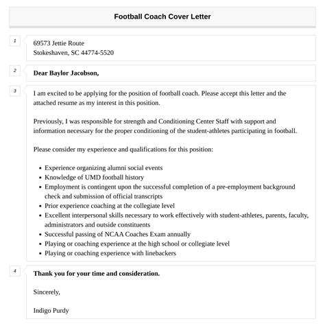 Football Coach Cover Letter Velvet Jobs