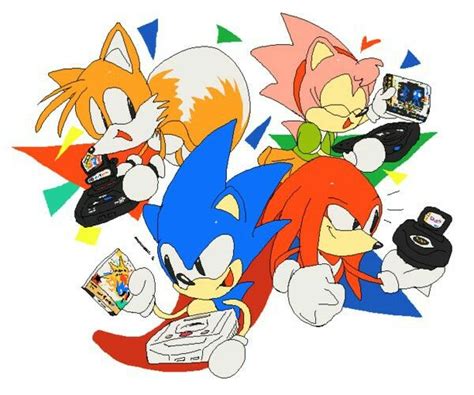 Classic Sonic Tails Knuckles And Amy Sonic Sonic The Hedgehog Classic Sonic