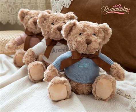 Personalised New Baby Teddy Bear Embroidered Teddy Bear Birth Gift