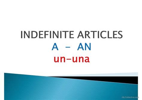 INDEFINITE ARTICLES General Reading English ESL Powerpoints