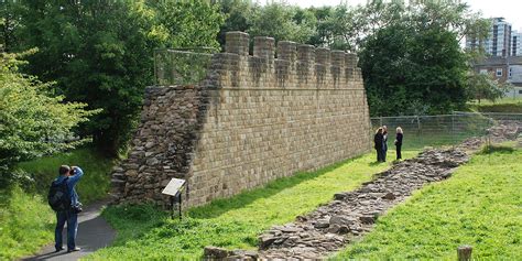 Excavated Section Of Hadrians Wall Wallsend 4 Miles East Of