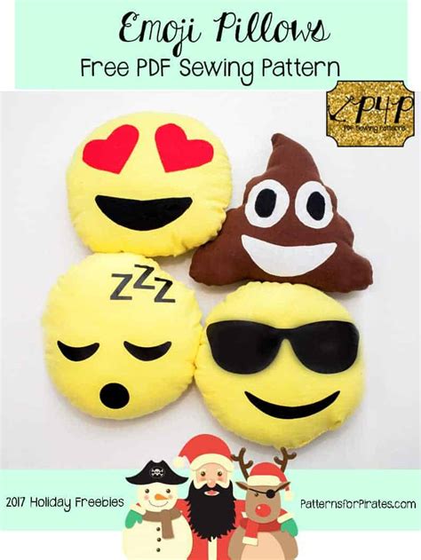 2017 Holiday Freebies Emoji Pillows Patterns For Pirates