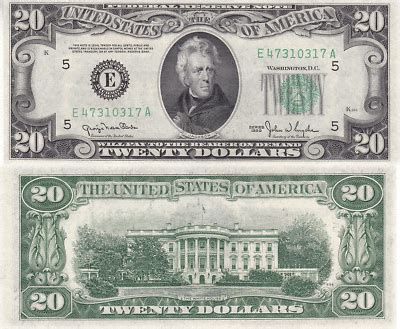 Note that rounding errors may occur, so always check the results. 1950 $20 Richmond District Federal Reserve Note FR 2059-E ...