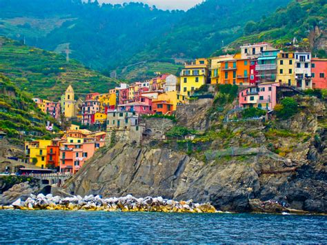 Download Village Mountain Colorful House Italy Cinque Terre Man Made