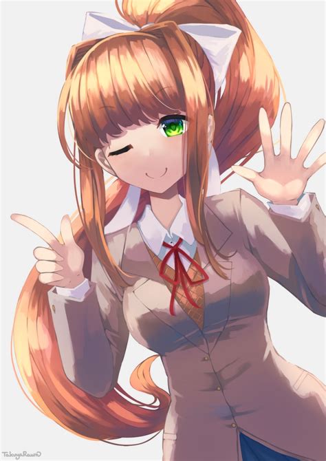 Monika Doki Doki Literature Club Drawn By Takuyarawr Danbooru