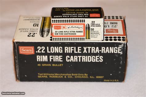 Sears Ted Williams 22 Lr Xtra Range Rim Fire Cartridges Full Brick