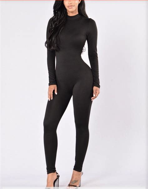 Fashion Nova Black Full Jumpsuit M On Mercari Fashion Jumpsuit Fashion Jumpsuit With Sleeves