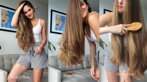 relaxing asmr brushing super thick long hair sounds youtube