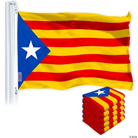 G128 5 Pack Blue Estelada Catalan Flag 3x5 Feet Printed 150d Indoor Or