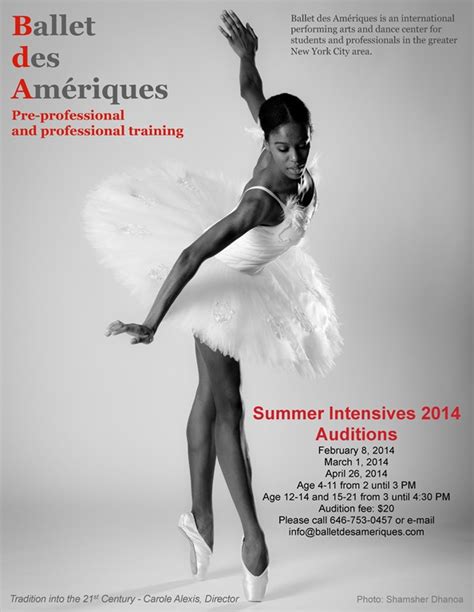 Auditions for Summer Intensives 2014 at Ballet des Amériques -- Ballet