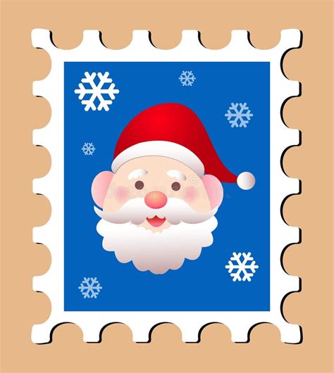 Santa Claus Postage Stamp Vector Stock Vector Illustration Of