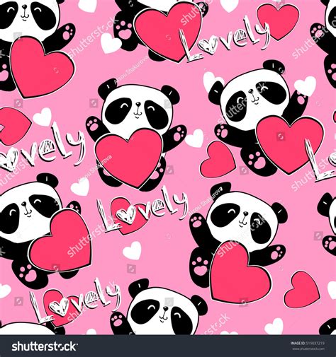 panda heart black white bear illustration stock illustration 519037219 shutterstock