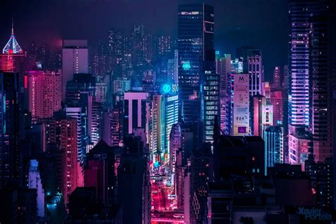 Aerial Explorations Of International Cityscapes Washed In A Neon Glow