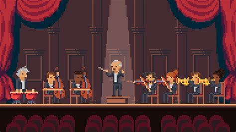 Orchestra Stringed Instruments Concert Kapellmeister Conductor Animation Gif Animated