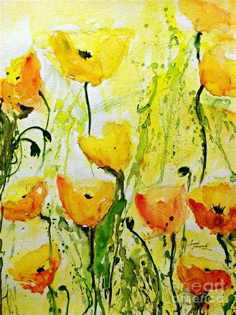 In some dry parts of australia, the caribbean, or the pacific islands, poinsettia can grow into an impressive evergreen shrub or tree. Yellow Poppy 2 - Abstract Floral Painting Painting by ...