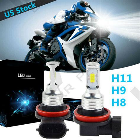 H11 H8 Led Headlight Bulb High Low Beam By For Suzuki Gsxr600 Gsxr750 Gsxr1000 Ebay