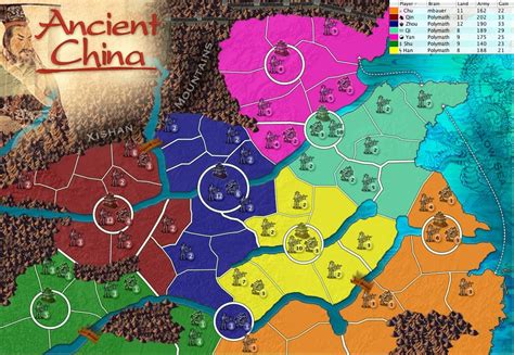 Ancient China version of Dice Wars/Risk! | Ancient china map, China map, Ancient china