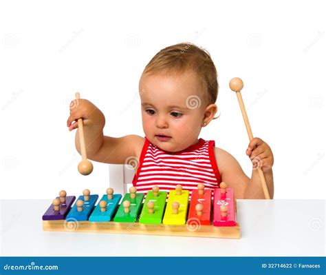 Baby Playing Xylophone Stock Photo Image Of Educational 32714622