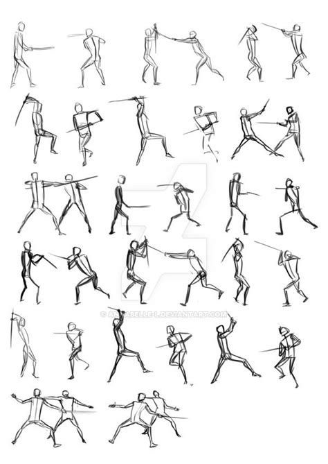 Katana drawing step by step. Sword Fighting Poses | Fighting poses, Drawing poses ...