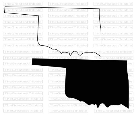 Oklahoma State Map Svg Png  Eps Vector Graphic Clip Art Etsy
