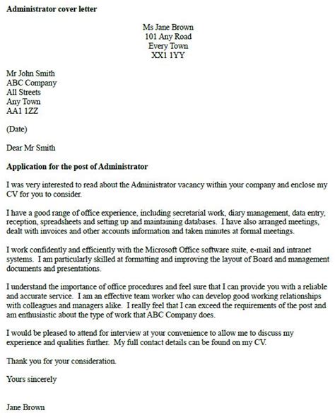 May 23, 2021 · examples letter administration cover healthcare. Administrator Cover Letter Example - icover.org.uk