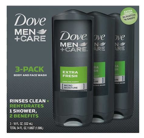 Dove Men Care Extra Fresh Body Wash 3 Pack 18 Oz