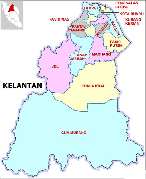Peta Daerah Kelantan