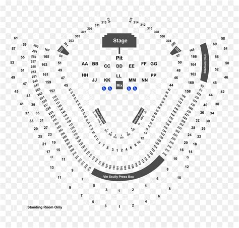 Dodger Stadium Seating Chart 2019 By Rows Hd Png Download Vhv